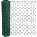 Mklsit Chicken Wire For Floral Arrangements, 15.7 X 157 Inches Green Mesh, 0.6 Inch Hexagonal Galvanized Pvc Coated Netting Fence For Crafts, Poultry, Garden