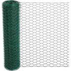 Mklsit Chicken Wire For Floral Arrangements, 15.7 X 157 Inches Green Mesh, 0.6 Inch Hexagonal Galvanized Pvc Coated Netting Fence For Crafts, Poultry, Garden