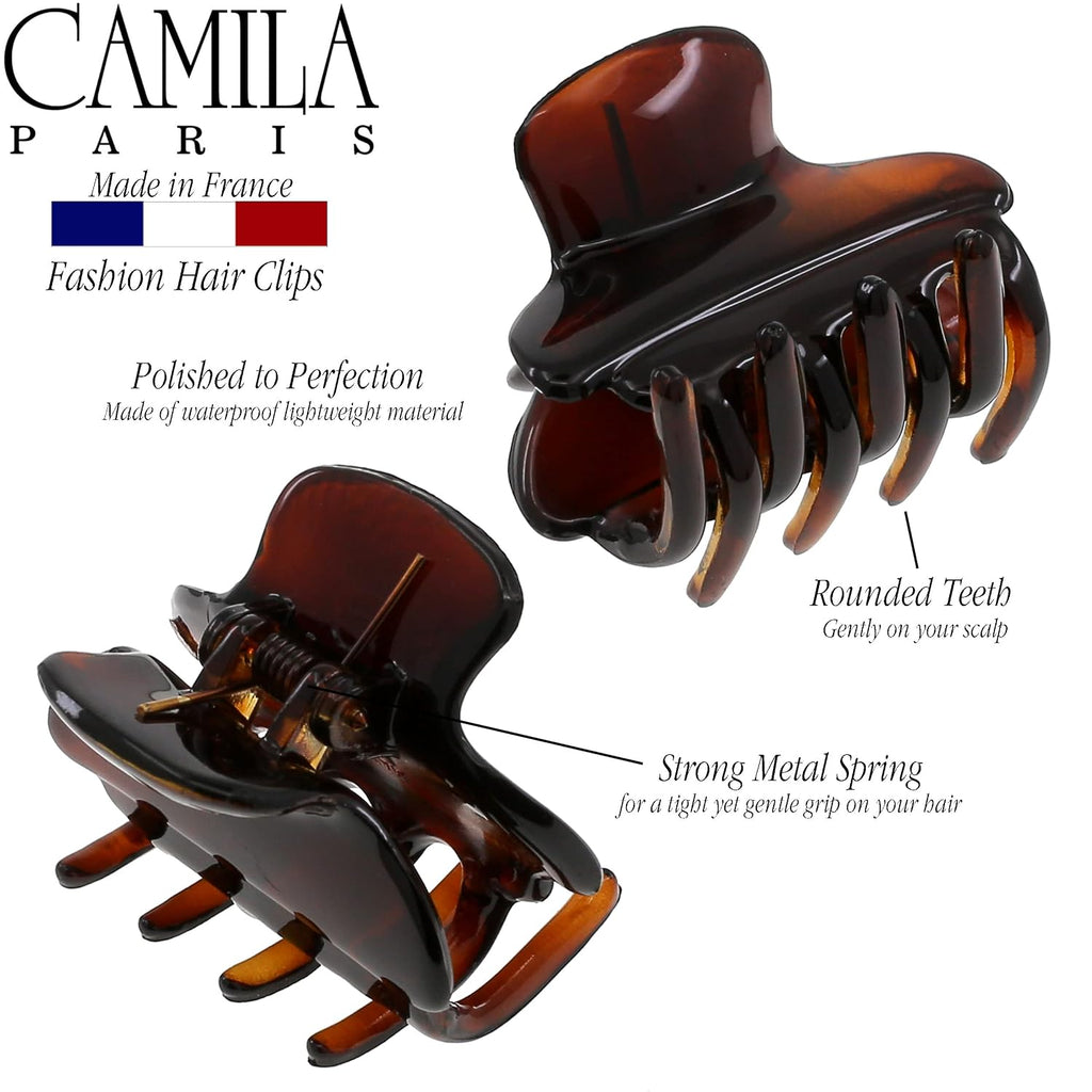 Camila Paris Cp3553 French Small Hair Clips For Women, 1.5" Small Claw Clip Fashion Styling Mini Hair Clip Accessories For Women, Strong Hold No Slip Grip Cute Claw Clips, Made In France