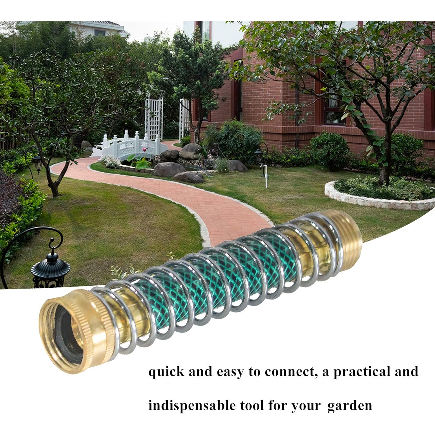 Hourleey Garden Hose Protector, Hose Extension Adapter With Coil Spring, 2 Pack