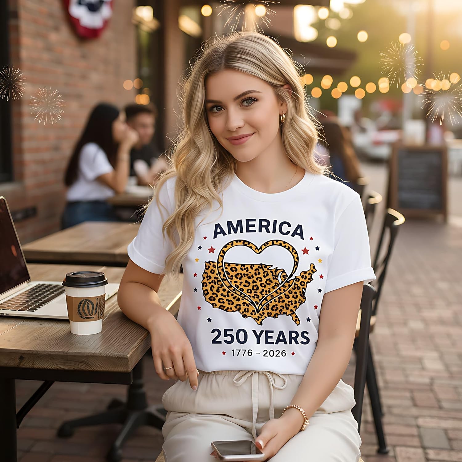 Women'S 4Th Of July Shirts America 250Th Anniversary T-Shirt Patriotic Floral Graphic Tee Casual Summer Top
