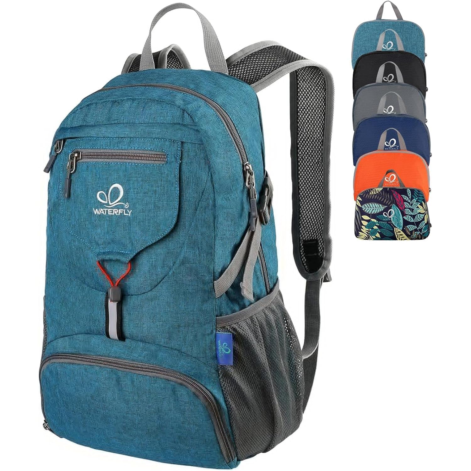 Waterfly Small Lightweight Packable Backpack: 20L Hiking Daypack Man Woman | 20L,Recycled Nylon Material,Multi-Compartment Storage,Water-Resistant,Everyday Carry,Ultra Light Foldable Travel Day Pack