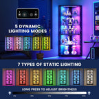 5-Tiers Corner Display Cabinet With Rgb Lights For Collectibles, Black | 69" Tall Curio Cabinet Display Case With Lock, Showcase Display Shelf For Books,Collectibles,Liquor,Living Room,E-Sports Room