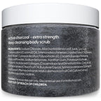 Exfoliating Charcoal Scrub With Collagen & Stem Cells – Salt Scrub For Body Toning, Cellulite, Armpit Detox, And Skin Smoothing For Face, Feet, And Body By M3
