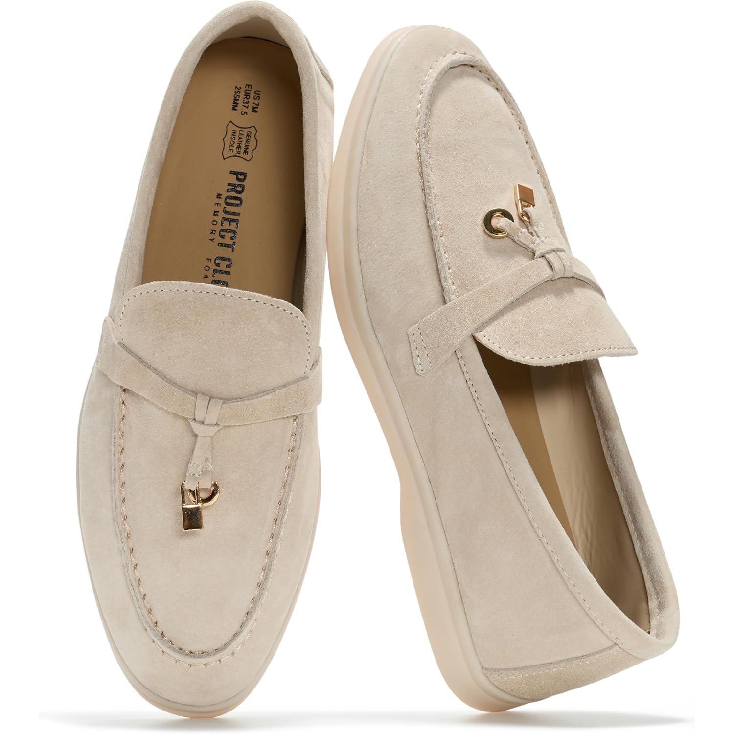 Project Cloud 100% Genuine Leather Womens Shoes - Lightweight Moccasins Loafers For Women With Memory Foam And Leather Insole - Non-Slip Casual Womens Slip On Shoes For Women (Iris)