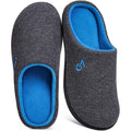 Veracosy Men'S Two-Tone Memory Foam House Slippers Indoor Outdoor Durable Rubber Sole