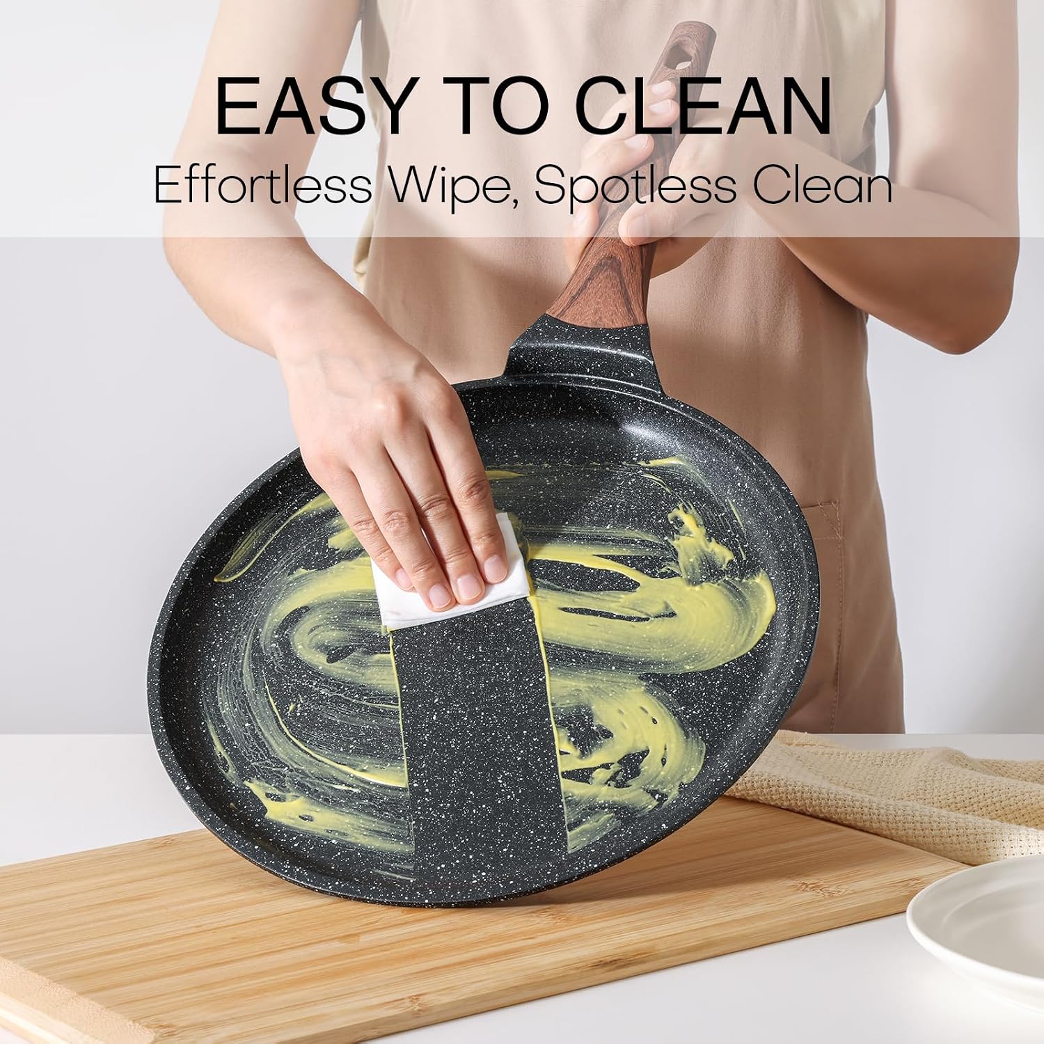 Kordisen Crepe Pan Nonstick, 12 Inch Dosa Pan With Spreader, Granite Coating Comales Para Tortillas Pancake Pan, Flat Bottom For Stove Top, Induction Compatible, Pfoa Free