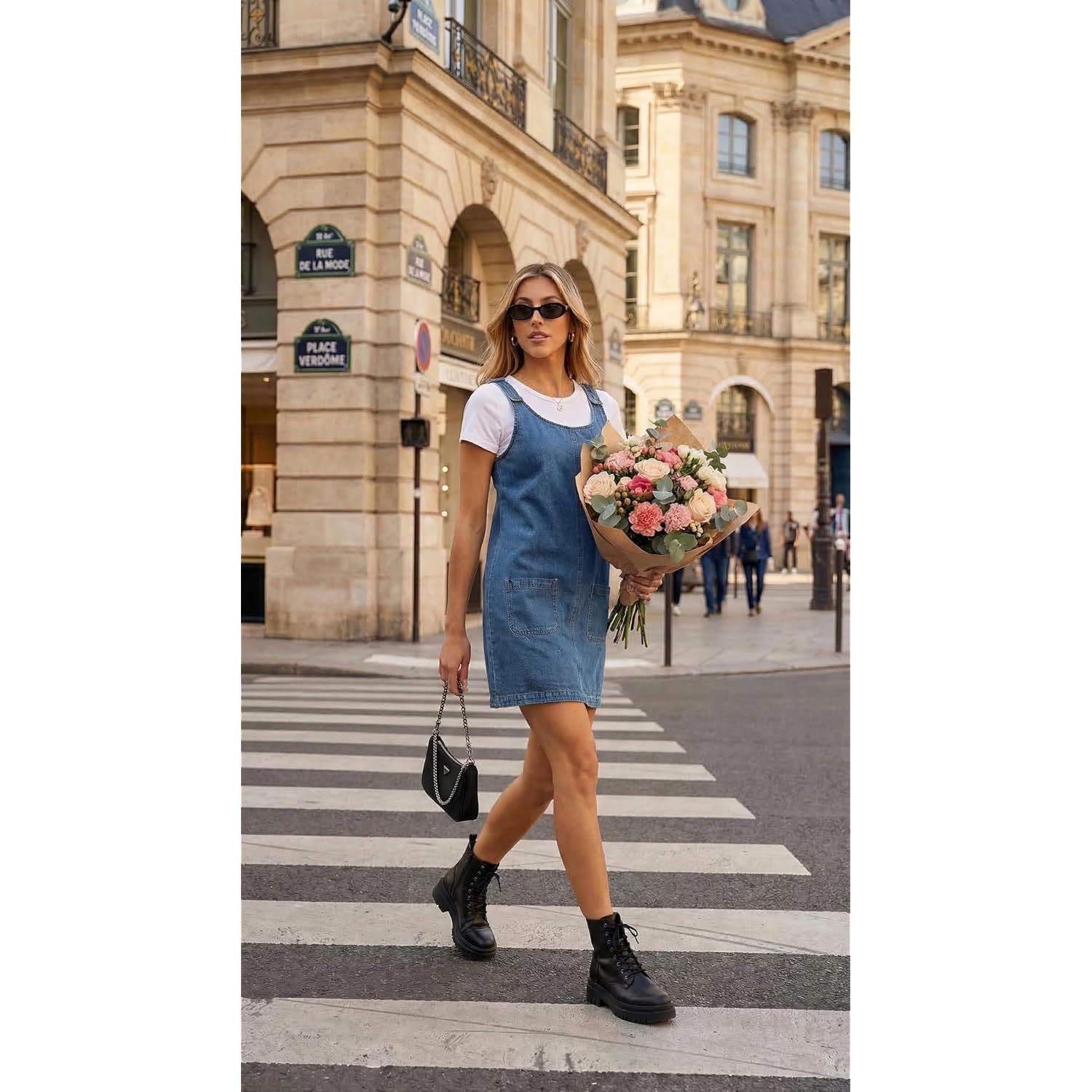 Dokotoo Womens Sleeveless Casual Denim Dress Western Cowgirl Outfits Jean Overall Dress