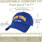 Elidan Ny Dad Hat New York Est.1625 Cotton Cap, Adjust Buckle Strap, Unstructured Low-Profile Ny Baseball Cap For Men & Women