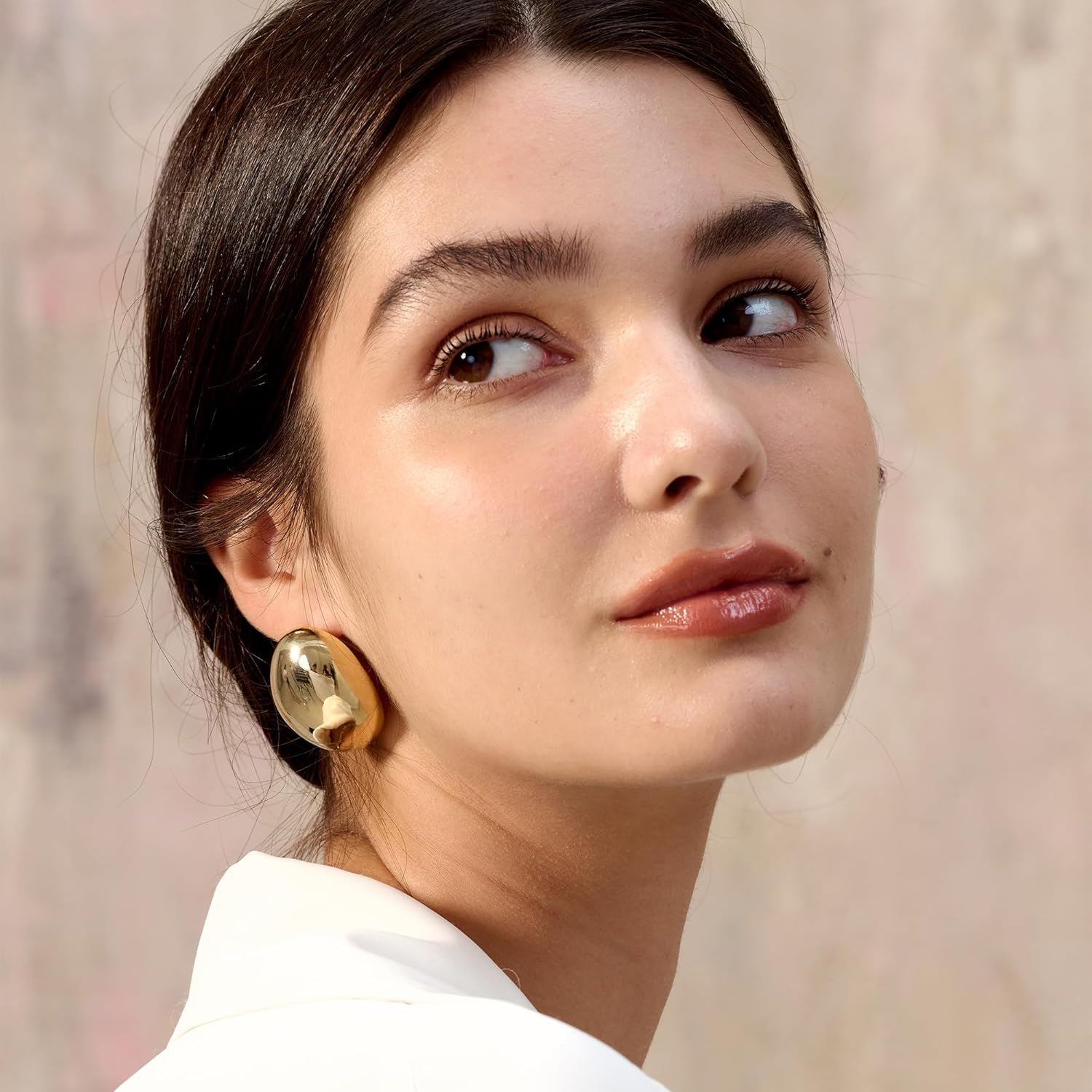 Risamil 2/3 Pairs Chunky Gold Earrings for Women Trendy, 14K Gold Plated Statement Earrings for Women Big Large Higgie Hoop Earrings Hypoallergenic Stud Earring Sets Gold Jewelry Set for Women Fashion Accessories