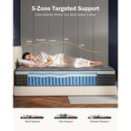 Firm Queen Mattress 14 Inch, Cooling Hybrid Mattress In A Box For Deep Sleep, Luxury Hotel-Collection Design, Enhanced Back & Hip Support, Fiberglass-Free & Certipur-Us, 365-Night Trial