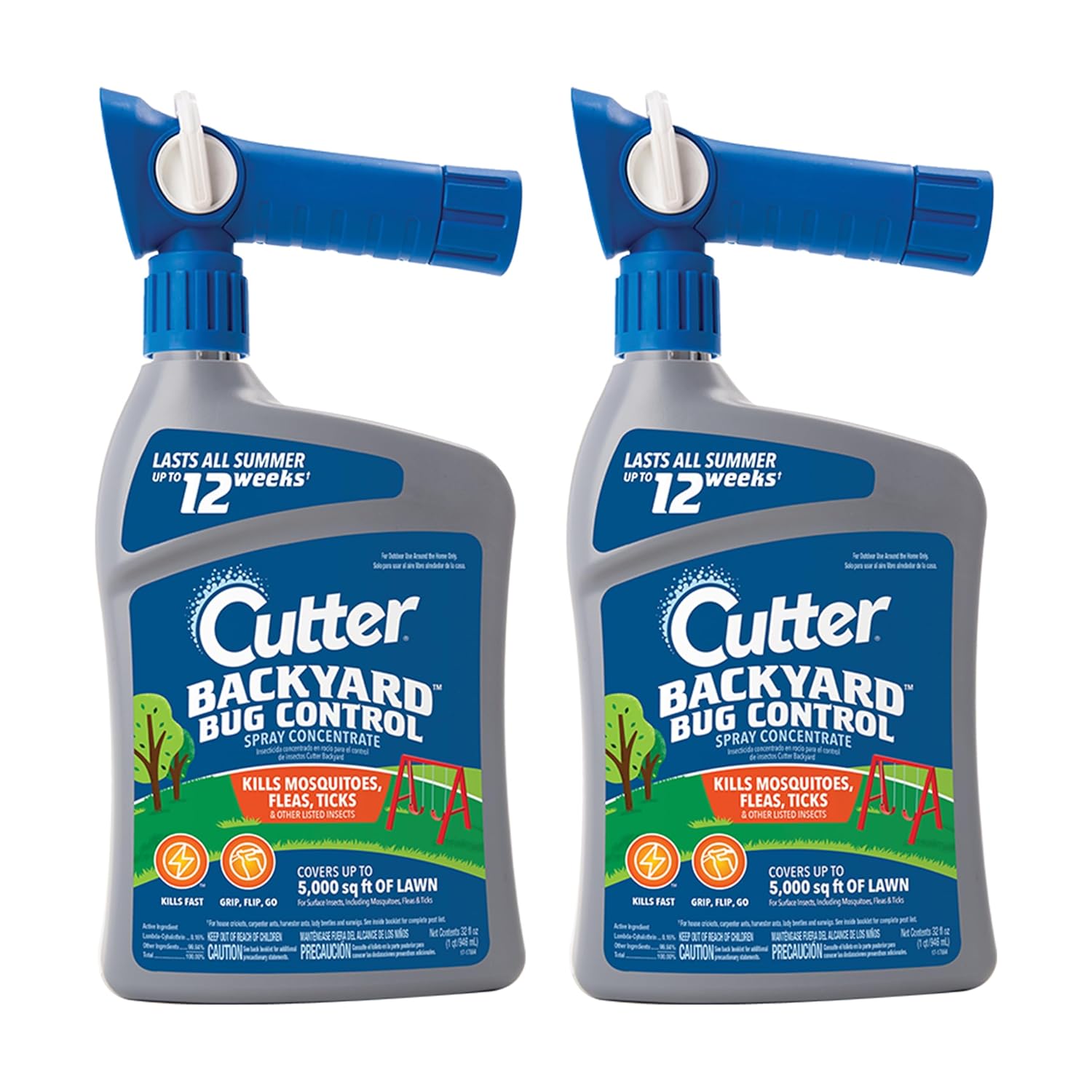 Cutter Backyard Bug Control Spray Concentrate (2 Pack), Kills Mosquitoes, Fleas & Listed Ants, 32 Fl Ounce