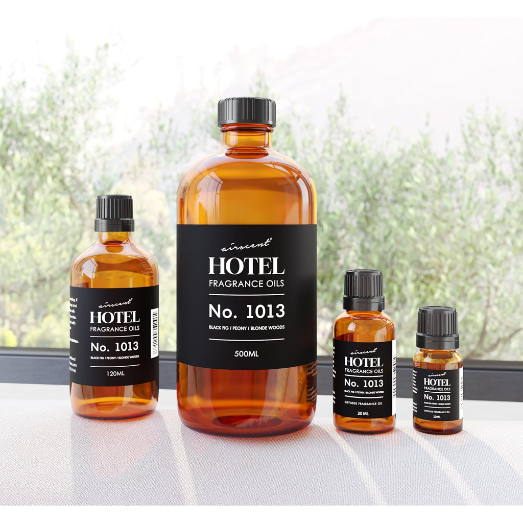 Airscent Hotel Diffuser Oil No. 1013 - Black Fig Peony Blonde Woods - 10 Ml | Hotel Scent Dupe - Premium Fragrance Oil For Ultrasonic And Waterless Diffusers And Crafting - .34 Fl Oz Glass Bottle