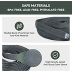 Garden Hose 25Ft, Made Of Tpu(Not Pvc), Ultra-Light & Flexible Water Hose, Non-Shrinking, Easy To Store, Drinking Water Safe Material, All-Weather, Black&Gray