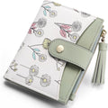 Small Wallet For Women Rfid Blocking Tassle Bifold Slim Thin Leather Wallet Credit Card Holder Wallet Ladies Mini Wallet With Widened Zipper Pocket