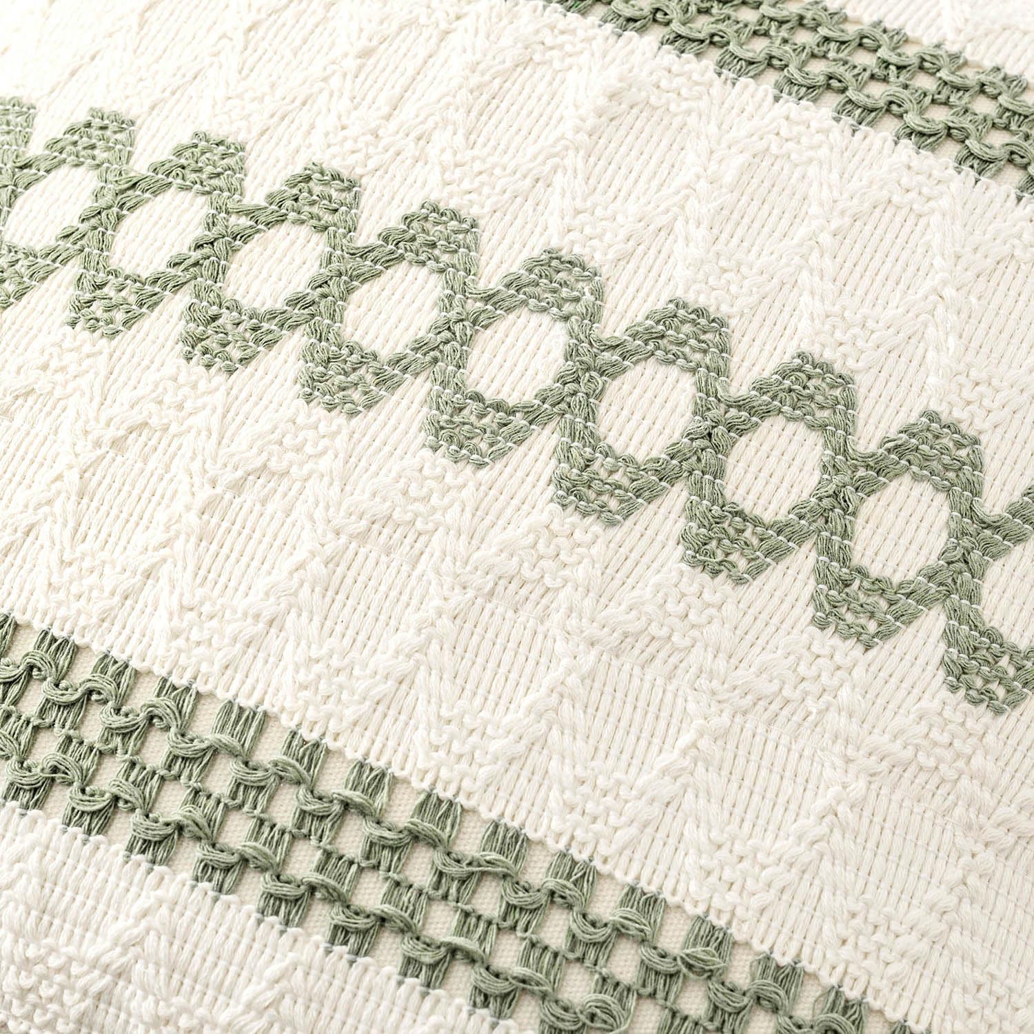 Miulee Set Of 2 Sage Green Boho Decorative Pillow Covers 18X18 Inch | Farmhouse Couch Throw Pillows Modern Summer Cotton Cushion Covers Macrame Woven Spring Decor For Bed Sofa Chair