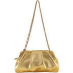 Evening Bag For Women Ruched Clutch Purse Detachable Metal Chain Crossbody Bag