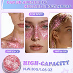 Pink Hair Face Body Glitter Stick For Sparkling Makeup, Holographic Chunky Mermaid Sequins Fairy Glitter Stick For Singer Concerts Mardi Gras Outfit Rave Accessories, 1.06 Oz, #4