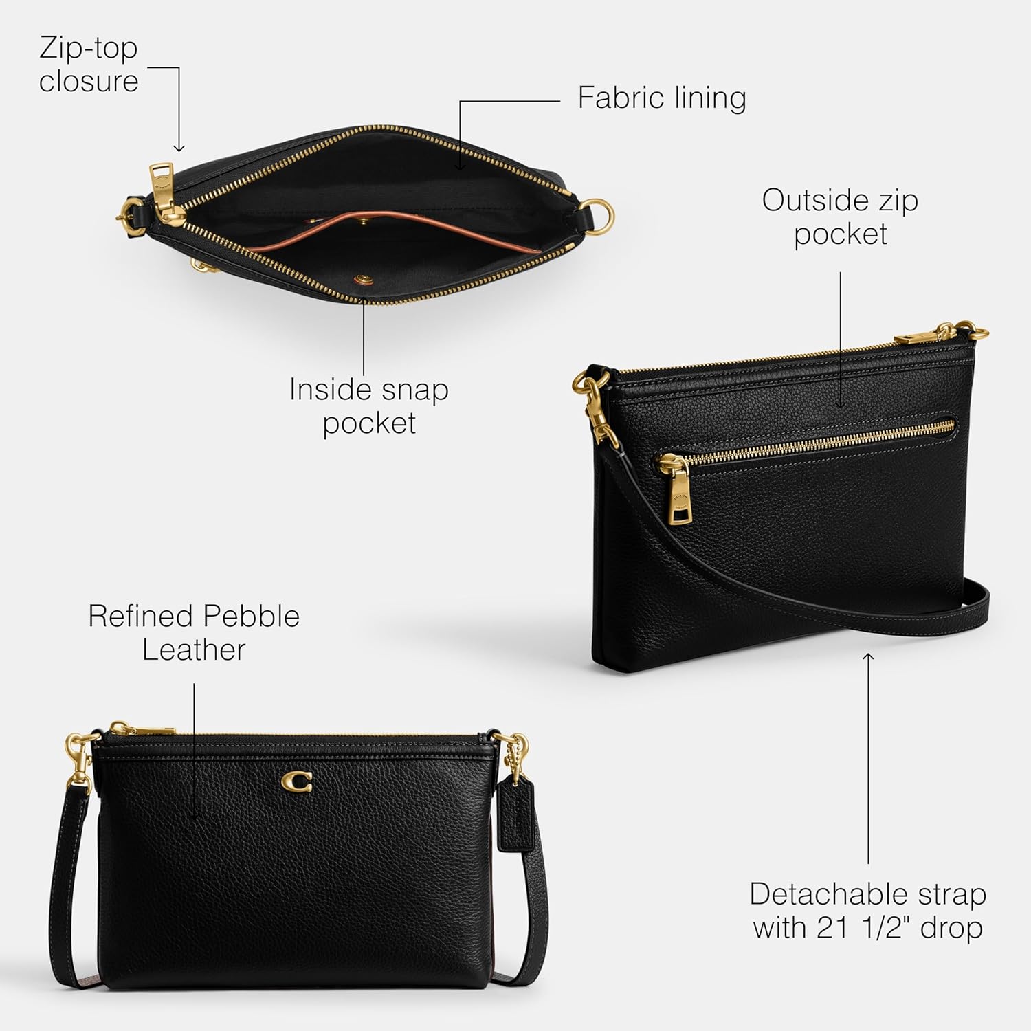 Coach Women's Legacy Zip Top Crossbody Bag