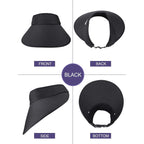 Syhood 2 Pieces Sun Visor Hats for Women Large Wide Brim Visor Hats Adjustable Summer UV Protection Packable Golf Beach Caps