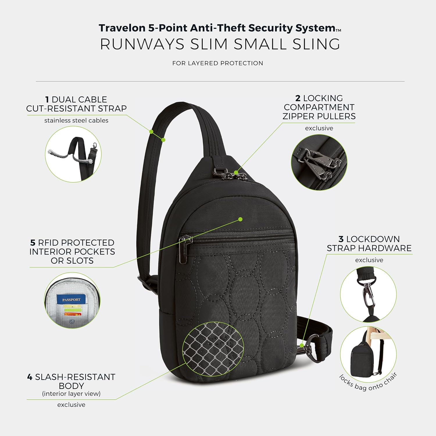 Travelon Anti-Theft Runways Small Sling