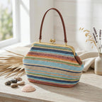 Large Women's Kiss Lock Bag PU Medium Top Handle Handbags Kiss Clasp Shoulder Bags Tote Purse Messenger Clutch