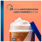 Vaseline Illuminate Me Shea Butter Whipped Body Butter For Melanin Rich Skin Provides 24 Hour Moisturization For Dry Skin 11 Oz