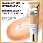 L'Oreal Paris Age Perfect Radiant Serum Foundation With Spf 50, Natural Buff, 1 Ounce