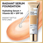 L'Oreal Paris Age Perfect Radiant Serum Foundation with SPF 50, Rose Ivory, 1 Ounce
