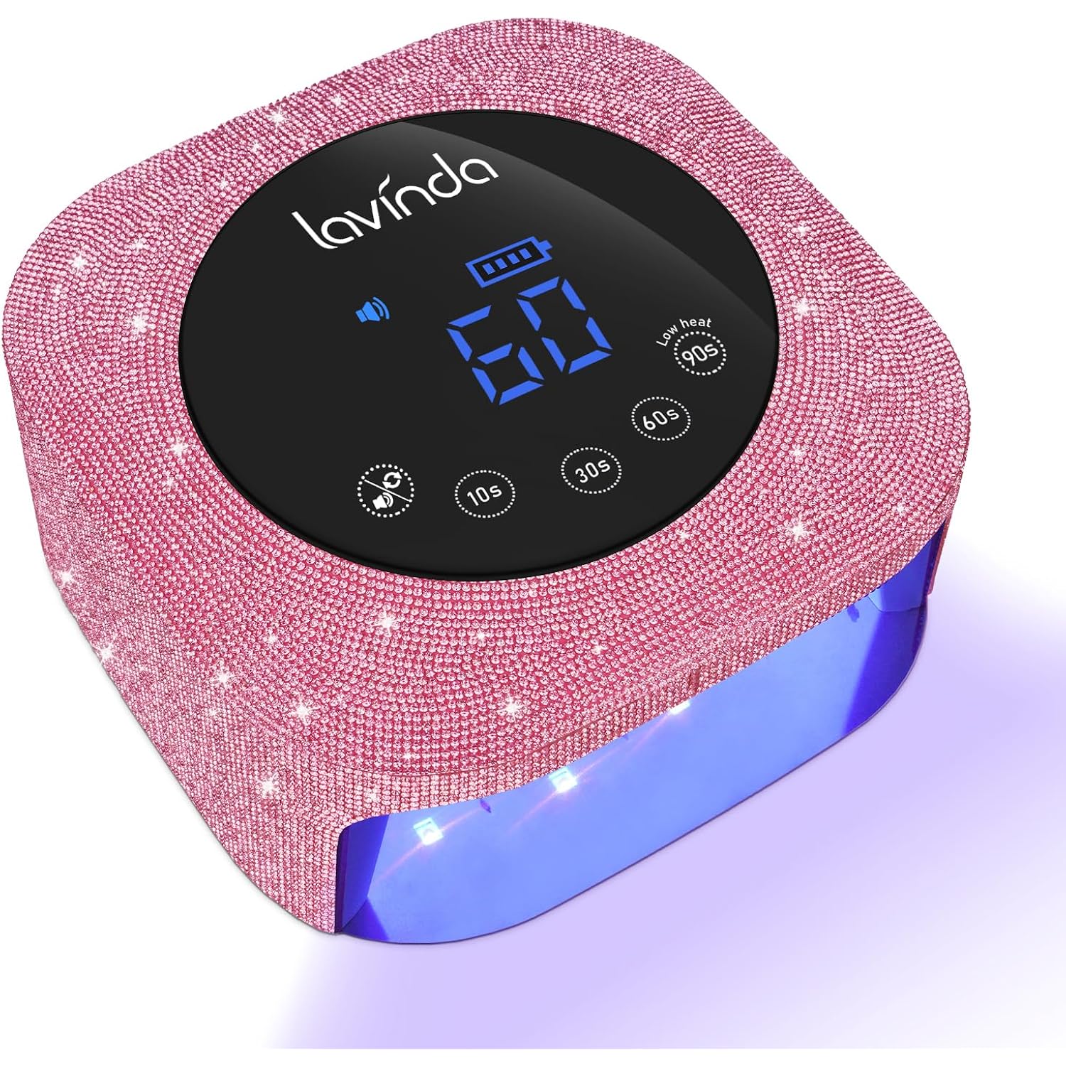 UV Nail Lamp 54W, Cordless Gel UV Led Nail Lamp for Gel Nail Polish, Rechargeable UV Nail Light Nail Dryer with 4 Timer and LCD Display, Professional Fast Curing Lamp Nail Art Tools with Rhinestone