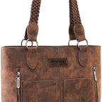 Wrangler Distressed Tote Bag for Women Western Purse Multi Pockets Handbags and Shoulder Bag