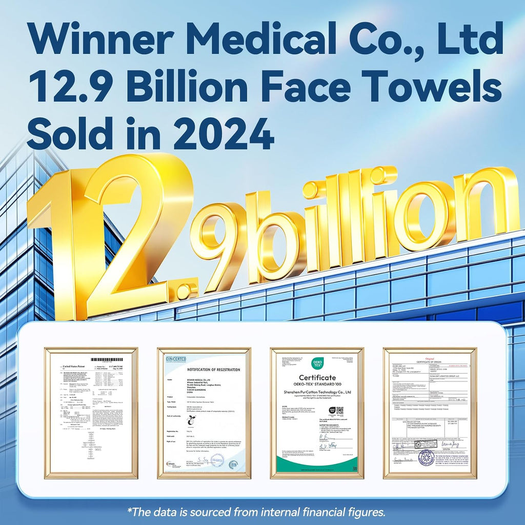 Winner Soft Face Towels, 100% Usda Biobased Facial Towels, Unscented Cotton Tissues For Sensitive Skin, Oeko-Tex Certified Face Towelettes Disposable, Makeup Remover Dry Wipes, 600 Count, Pack Of 6