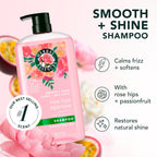 Herbal Essences Shampoo, Rose Hips + Passionfruit - Smooth Collection, Shiny Hair With Vitamin E & Jojoba, Safe For Color Treated Hair, Floral Scent, Cruelty-Free, Dermatologist-Tested, 29.2 Fl Oz