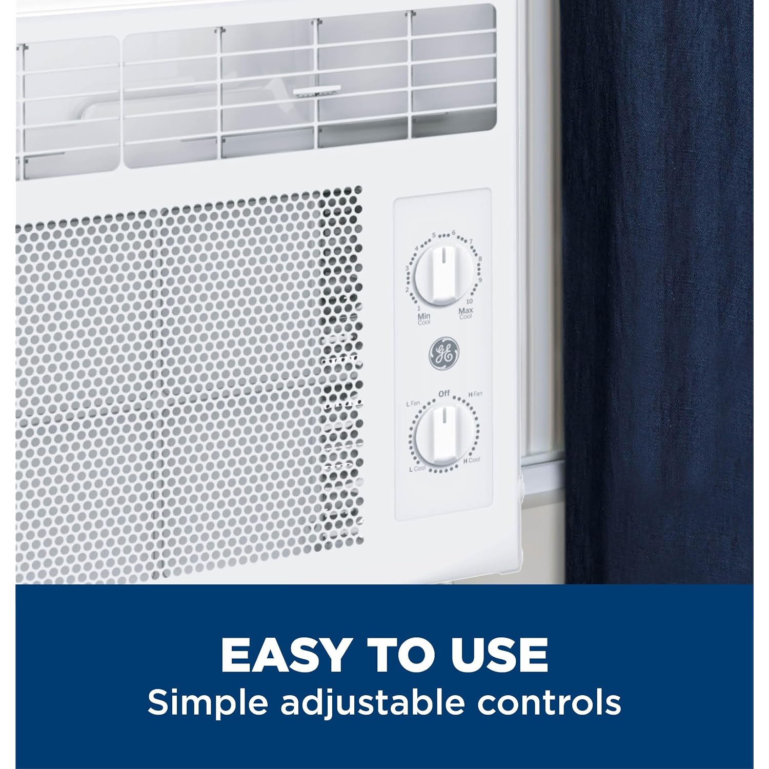 Ge Window Air Conditioner 5,000 Btu Ac Unit For Small Rooms Up To 150 Sq Ft With Manual Controls & 2 Cooling Modes For Bedroom Or Living Room, Easy Install Kit, White