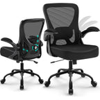 Office Chair - Ergonomic Breathable Mesh Desk Chair With Adjustable Lumbar Support And Flip-Up Armrests - Executive High Back Rolling Swivel Comfortable Computer Gaming Chair For Home Office