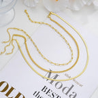 Gold Layered Necklaces for Women, 14K Gold Plated Dainty Gold Chain Choker Necklace Stack, Herringbone Gold Necklaces Set