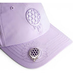 Ladies 6 Panel Unstructured Open Back Golf Hat - Snapback - Tee Holder With Tees & Bill Magnet With Ball Marker