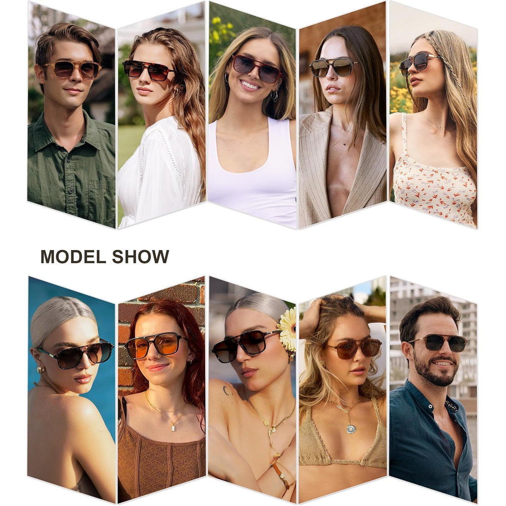 Sojos Retro Aviator Sunglasses For Women Men,Trendy Rectangle Womens Mens Shades Sun Glasses Sj2202