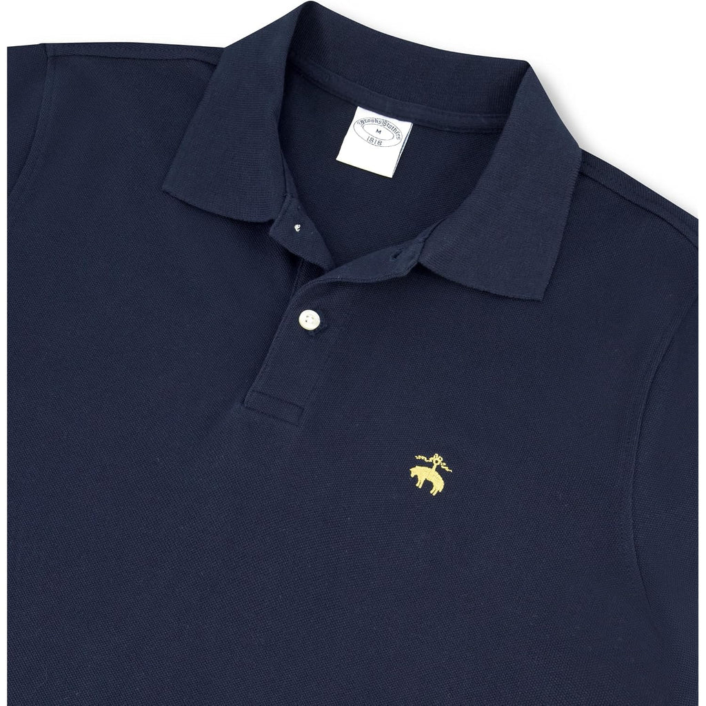Brooks Brothers Men'S Short Sleeve Cotton Pique Stretch Logo Polo Shirt