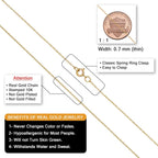 Kooljewelry Womens Classic Rope Chain - 10k Yellow Gold Barely-There Necklace, Thin Lightweight