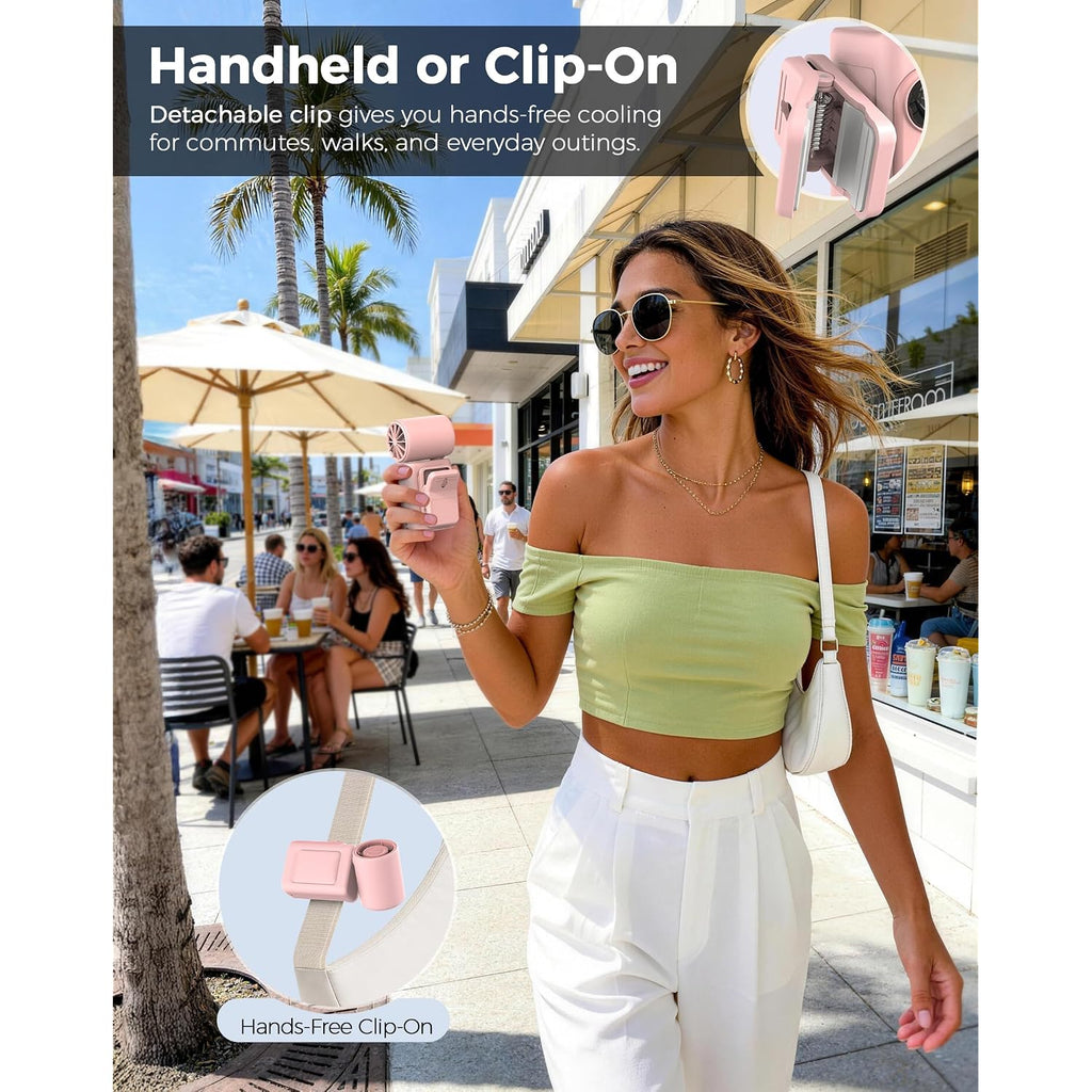 Hotsales Clip-On Portable Fan For Strollers, Handheld Turbo Fan For Travel | Small But Mighty Mini Fan, Detachable 360° Rotating Clip, Led Display, Rechargeable, Summer Outings, Gifts For Women And Men