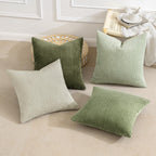 Miulee Decorative Throw Pillow Covers Set Of 4 Summer Light Green Gradient Natural Earthy Modern Classic Soft Corduroy Cushion Covers For Sofa Couch Bed Living Room Spring Home Decor 18X18 Inch