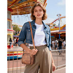 FADEON Small Purses for Women Crossbody Bags, Designer PU Leather Mini Cross Body Purse Travel Shoulder Bag Card Slots