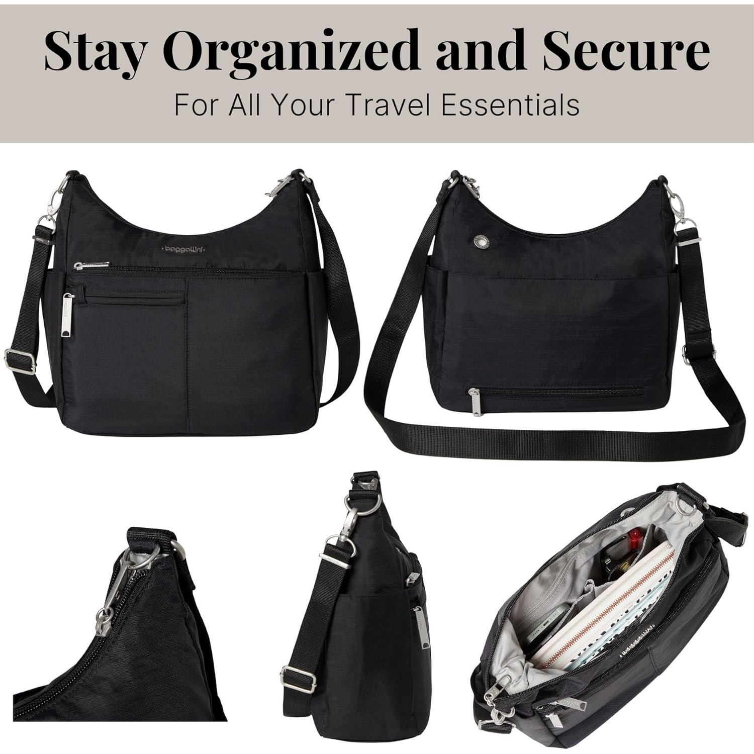 Baggallini Women's Securtex Anti-theft Free Time Crossbody Bag | Securtex, Anti-Theft