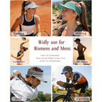 Sports Sun Visor for Women Men, Summer Cooling Stretchy Visors Hats, Womens Ponytail Hat for Golf, Running, Beach Tennis