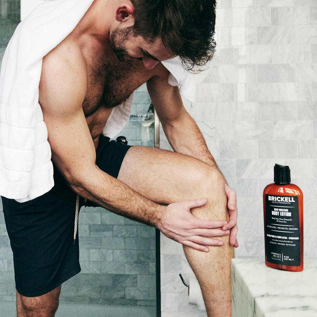 Brickell Men'S Deep Moisture Body Lotion For Men, Protects And Hydrates Dry Skin, With Aloe, Vitamin E, And Jojoba Oil, 8 Ounce, Scented