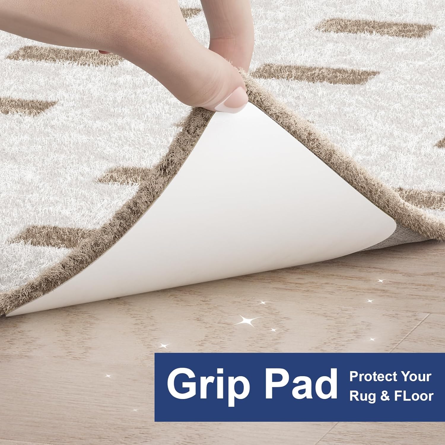 Home Techpro 12 PCS Rug Tape, Gripper for Rug for Hardwood Floors, Double Sided Reusable Under Rug Carpet Tape Stickers, Rug Anti Slip Grips for Area Rugs, Non Slip Rug Pads