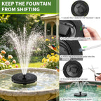 1.5W Solar Fountain, Solar Water Fountain With 6 Nozzles, Solar Water Pump Floating Fountain For Bird Bath, Pond, Garden, Pool, Fish Tank
