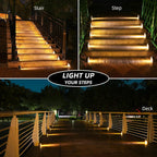 Solar Step Lights,6 Pack Warm White Solar Stair Lights Outdoor Waterproof Ip67 Auto On Off,Solar Lights For Steps,Stair,Patio,Yard,Porch,Front Door,Sidewalk,Deck Decor