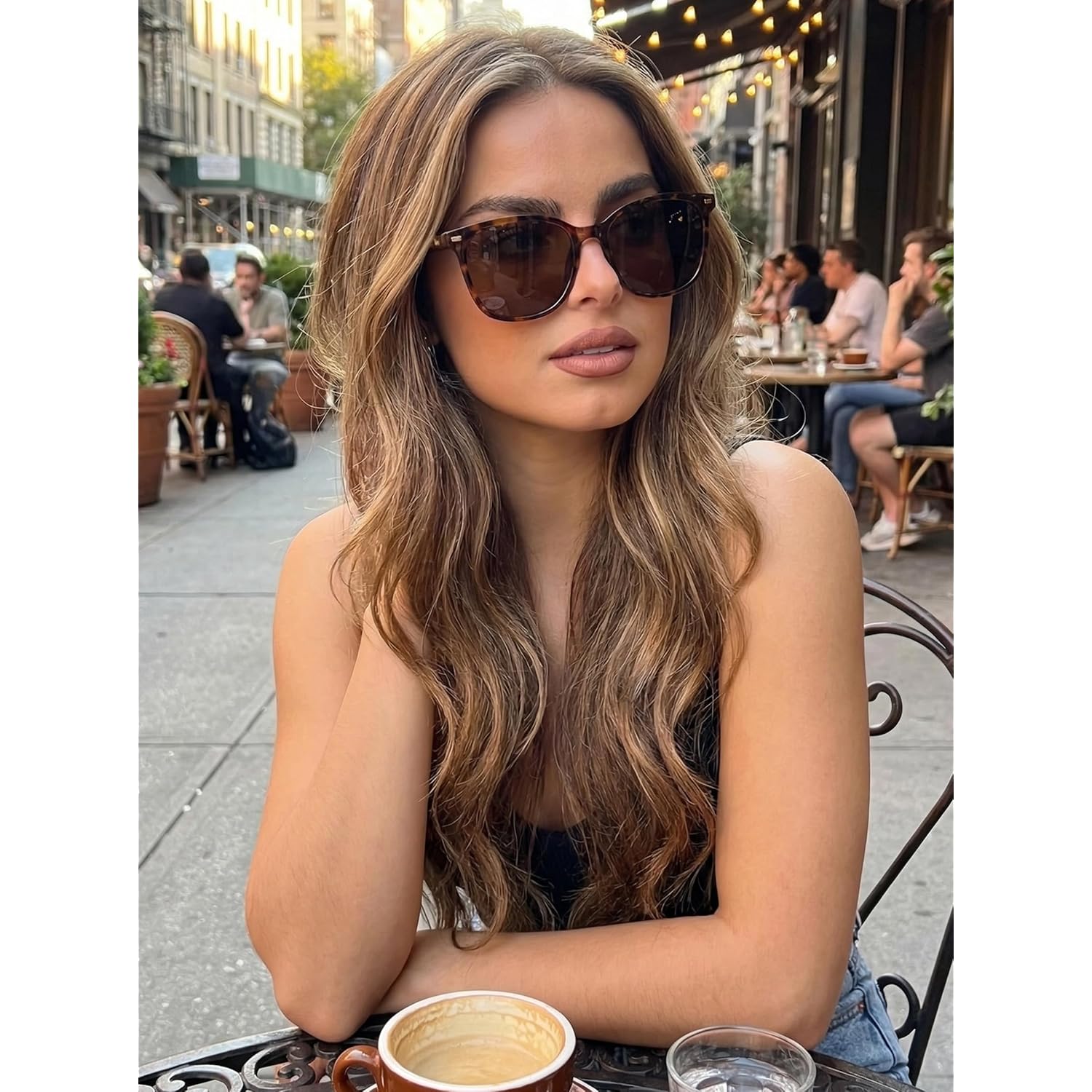 FIMILU 2 Packs Sunglasses for Women Polarized UV400 Protection Lens Big Frame Fashion Glasses Trendy Stylish Shade